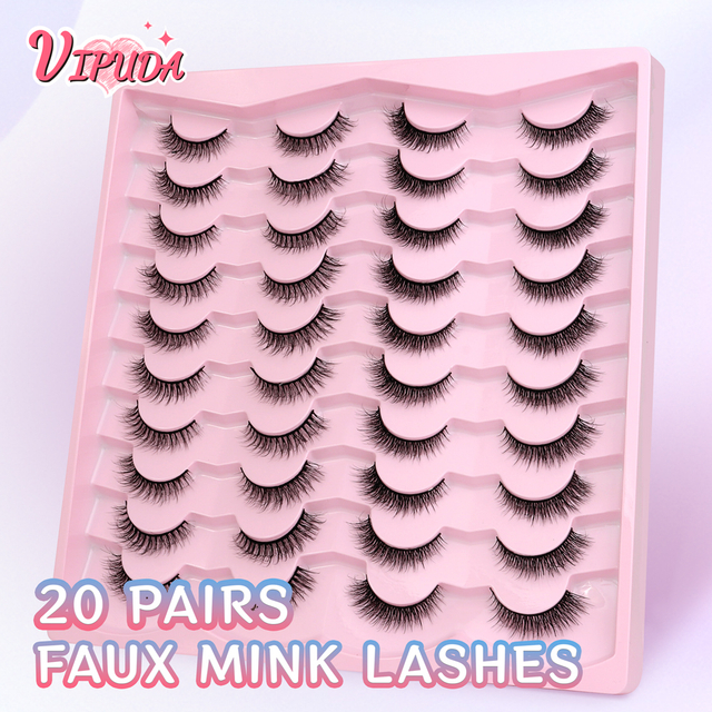 20 Pairs 3D Wispy Lashes False Eyelashes Faux Mink Eyelashes