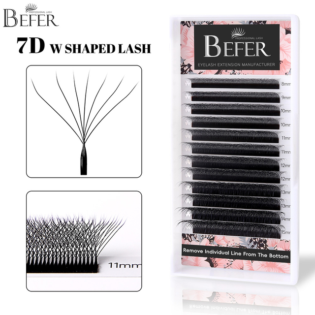 W Shape Eyelash Extension 7D Premade Fans Lashes Extension