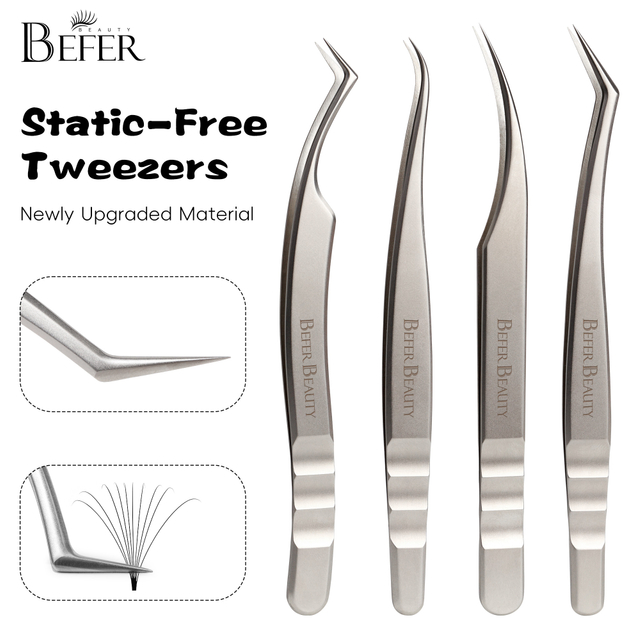 Fiber Tip Volume Lash Tweezers for Eyelash Extensions