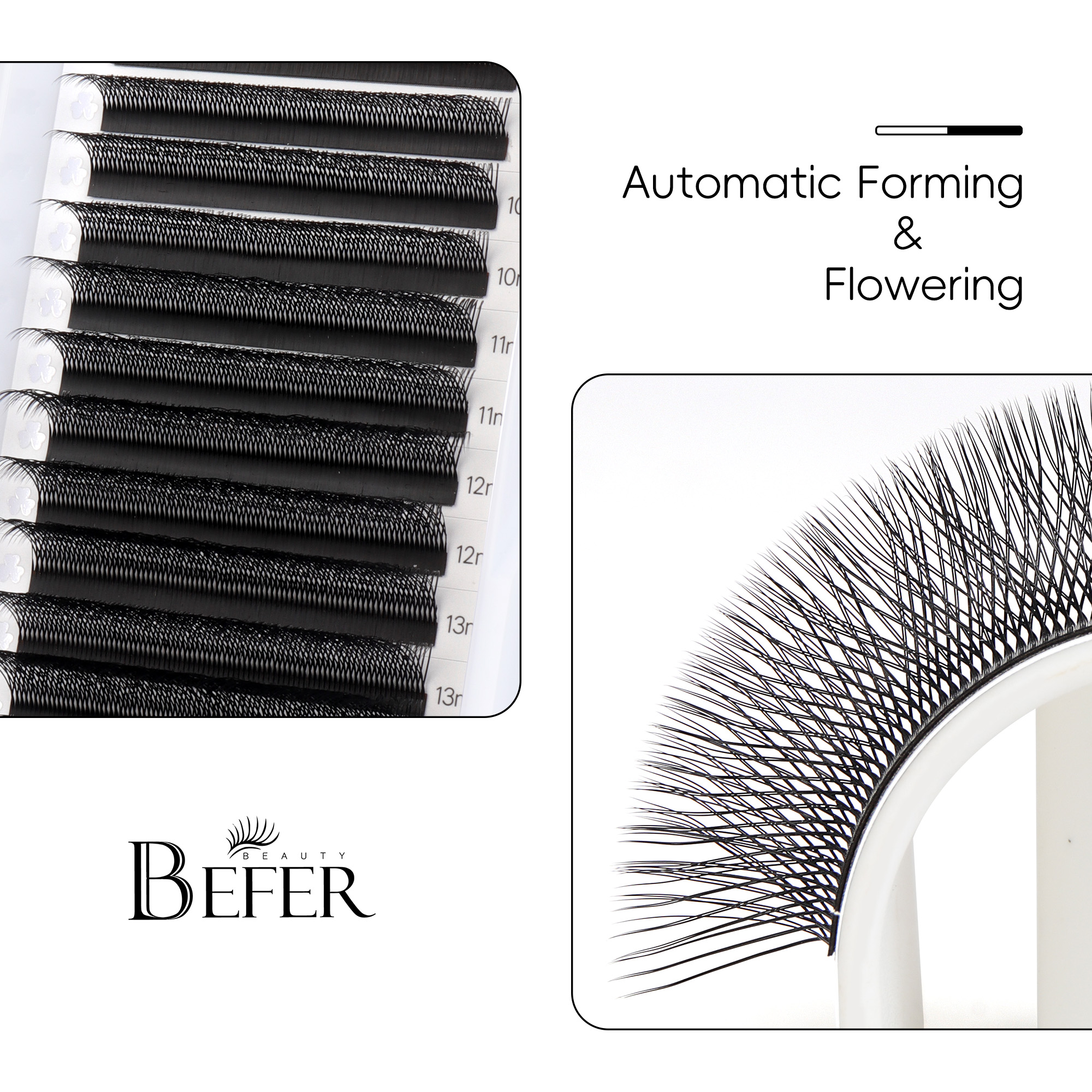 BEFER W 6D Shaped Premade Fans Eyelashes Extensions