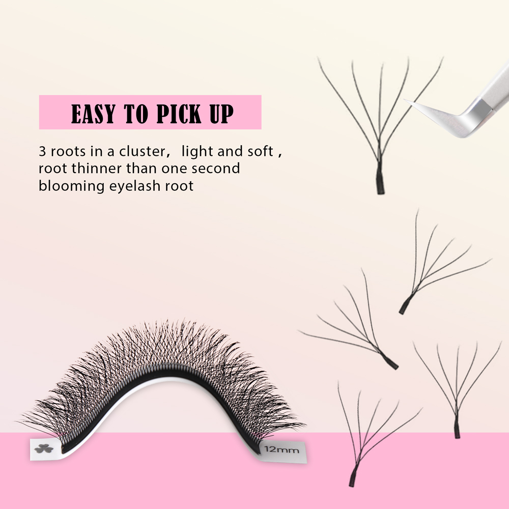 BEFER 5D W Shaped Premade Fans Eyelashes Extensions