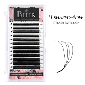 BEFER U Shape 4D W Eyelashes Premade Fans Eyelashes Extensions