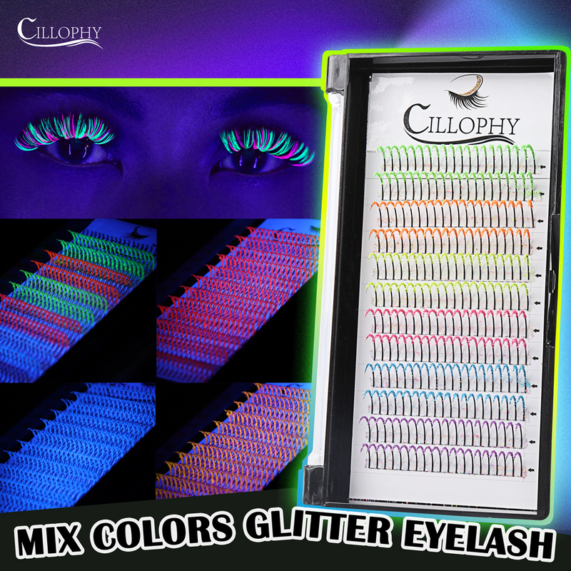 Mix Caolors Glitter Eyelash Extensions For Party