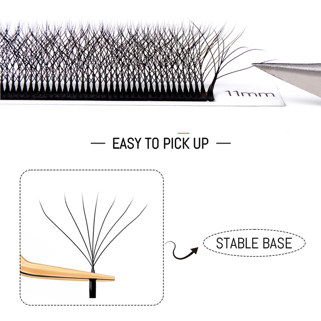 Extensiones de pestañas en forma de W 7D Extensiones de pestañas prefabricadas