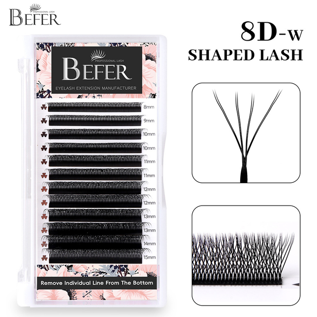 Premade Fans Lashes Double Tips 4D W -ripsienpidennykset