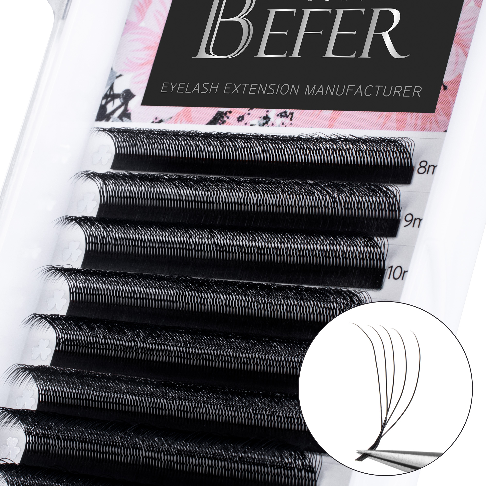 BEFER U Shape 4D W Eyelashes Premade Fans Eyelashes Extensions