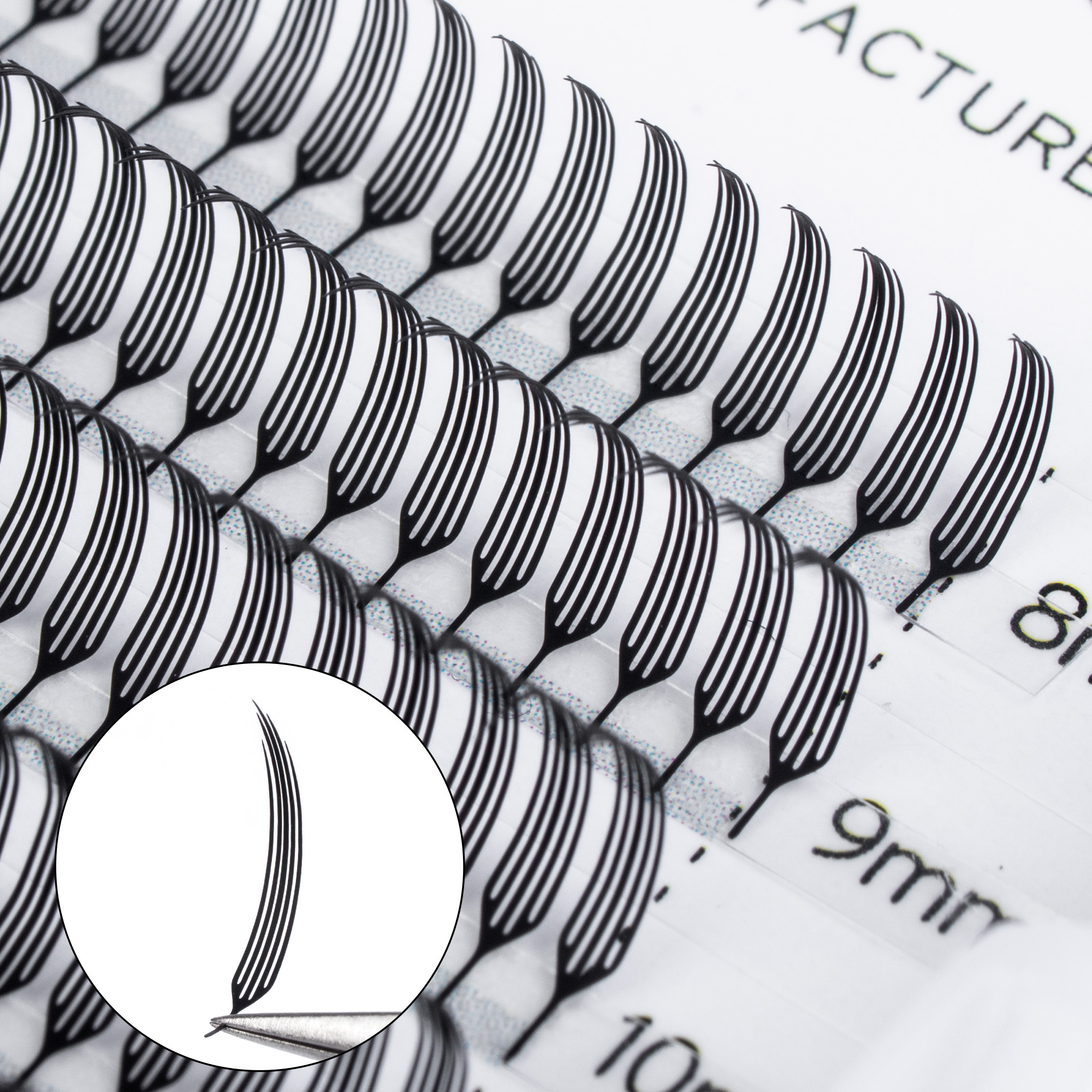 BEFER Narrow Spire Eyelash Comic Spire Eyelashes Automatic Flowering Premade Fans Eyelashes