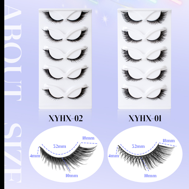 Natural Lashes Cat Eye False Eyelashes Wispy Mink Lashes