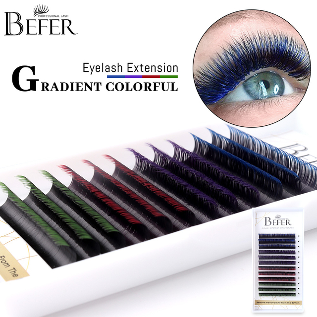 Natural Lash Extesnions Gradient Colorful Eyelash Extension