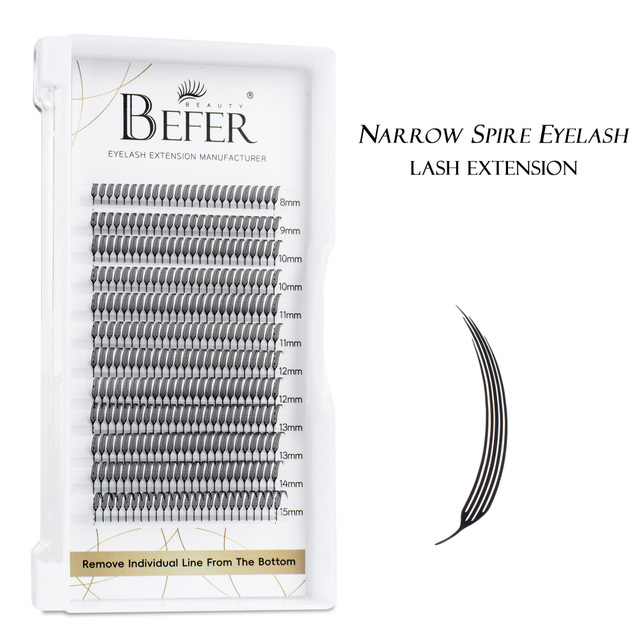 BEFER Narrow Spire Eyelash Comic Spire Eyelashes Automatic Flowering Premade Fans Eyelashes