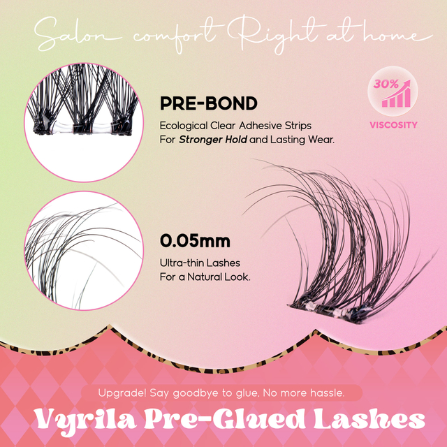 VYRILA Self Adhesive Lash Clusters No Glue Needed DIY Eyelash Extensions Portable Pre Glued-Soul Lashes