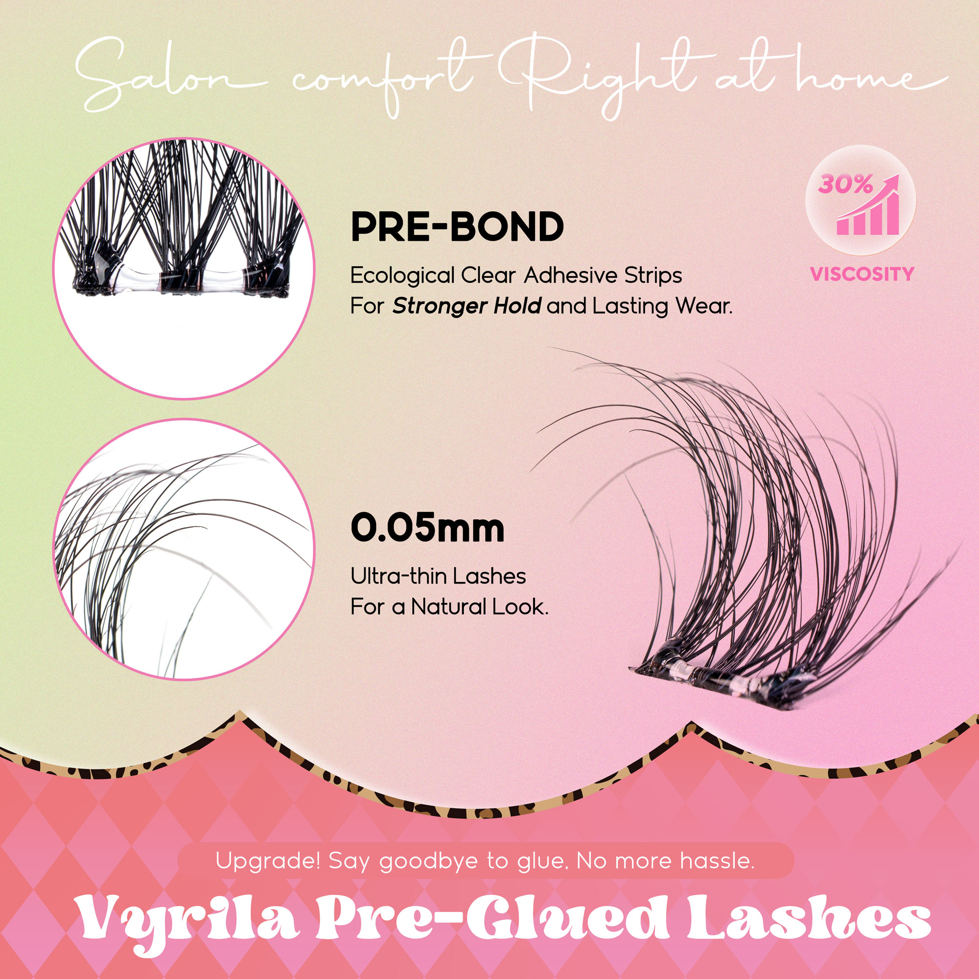VYRILA Self Adhesive Lash Clusters No Glue Needed DIY Eyelash Extensions Portable Pre Glued-Soul Lashes