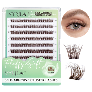 VYRILA Self Adhesive Lash Clusters Brown Colour lash clusters No Glue Needed DIY Eyelash Extensions Pre Glued-Soul