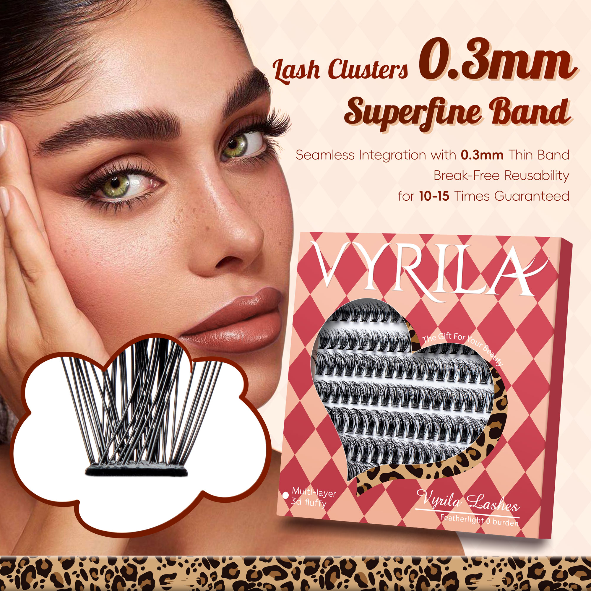 Natural Eyelashes D Curl DIY Individual Lash Clusters