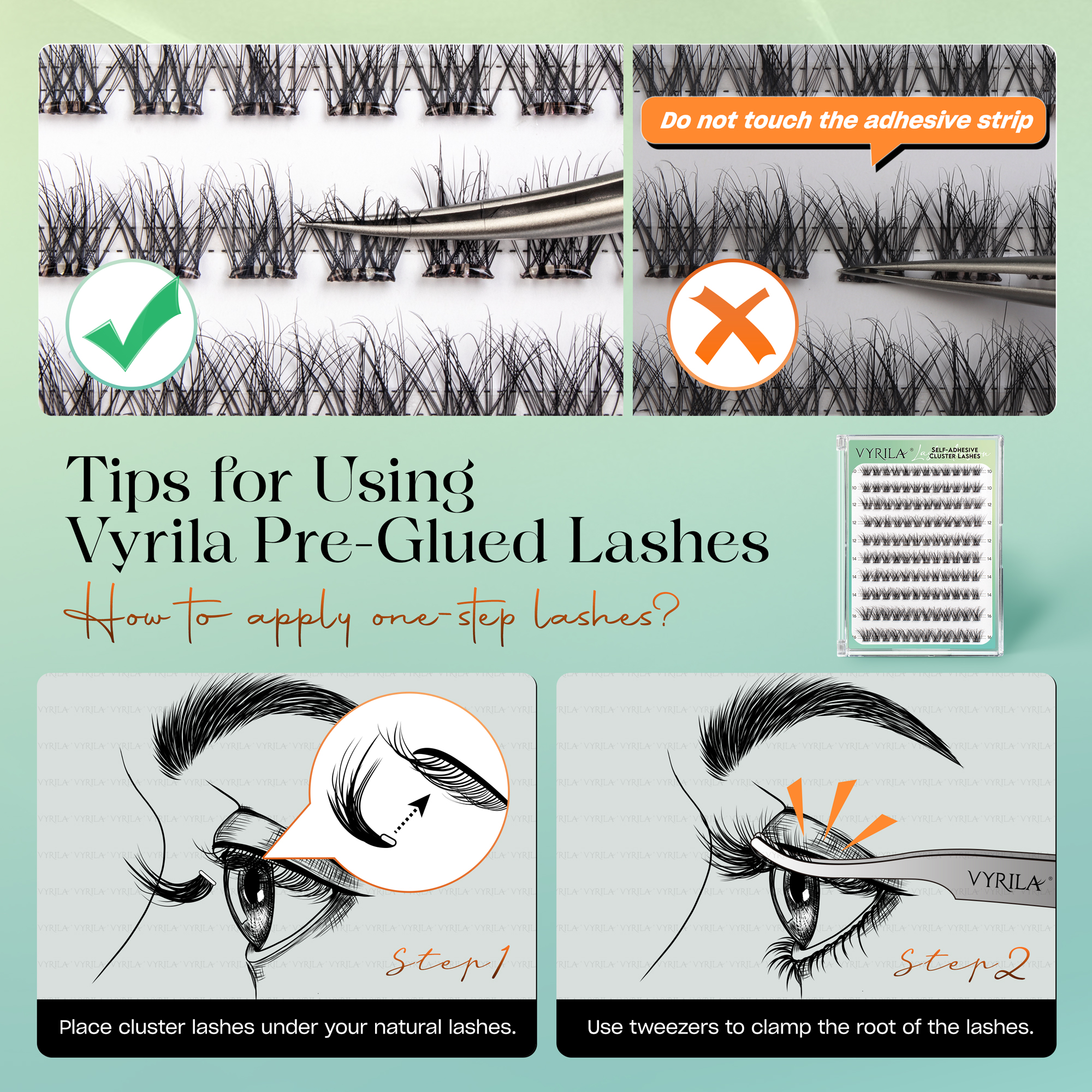 VYRILA Self Adhesive Lash Clusters No Need Glue Lash Clusters 