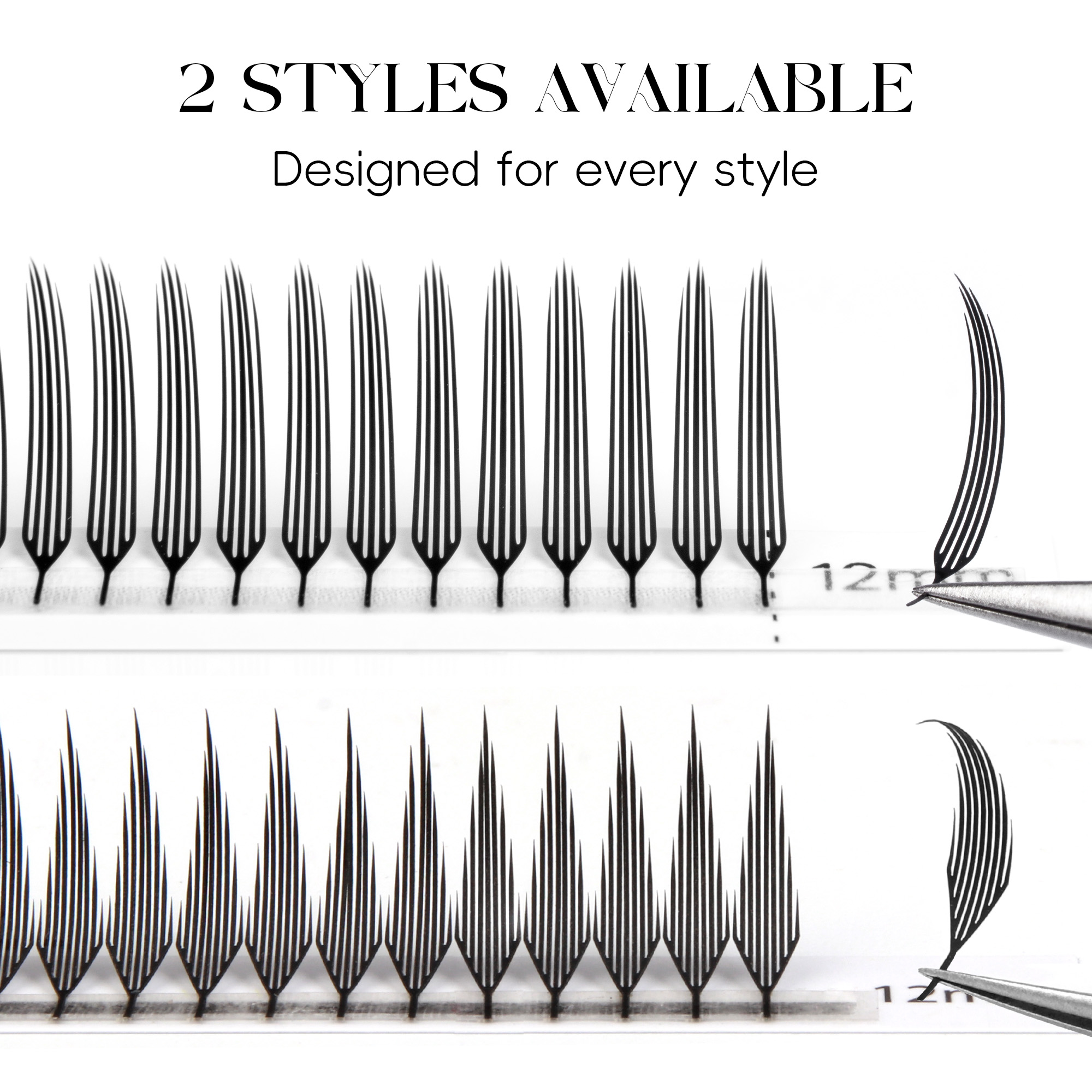 BEFER Narrow Spire Eyelash Comic Spire Eyelashes Automatic Flowering Premade Fans Eyelashes