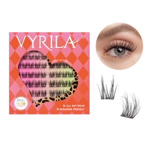 VYRILA Self Adhesive Lash Clusters No Glue Needed DIY Eyelash Extensions Portable Pre Glued-Charm Lashes