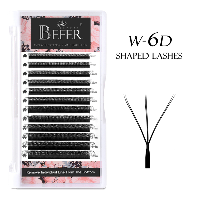 BEFER W 6D Shaped Premade Fans Eyelashes Extensions