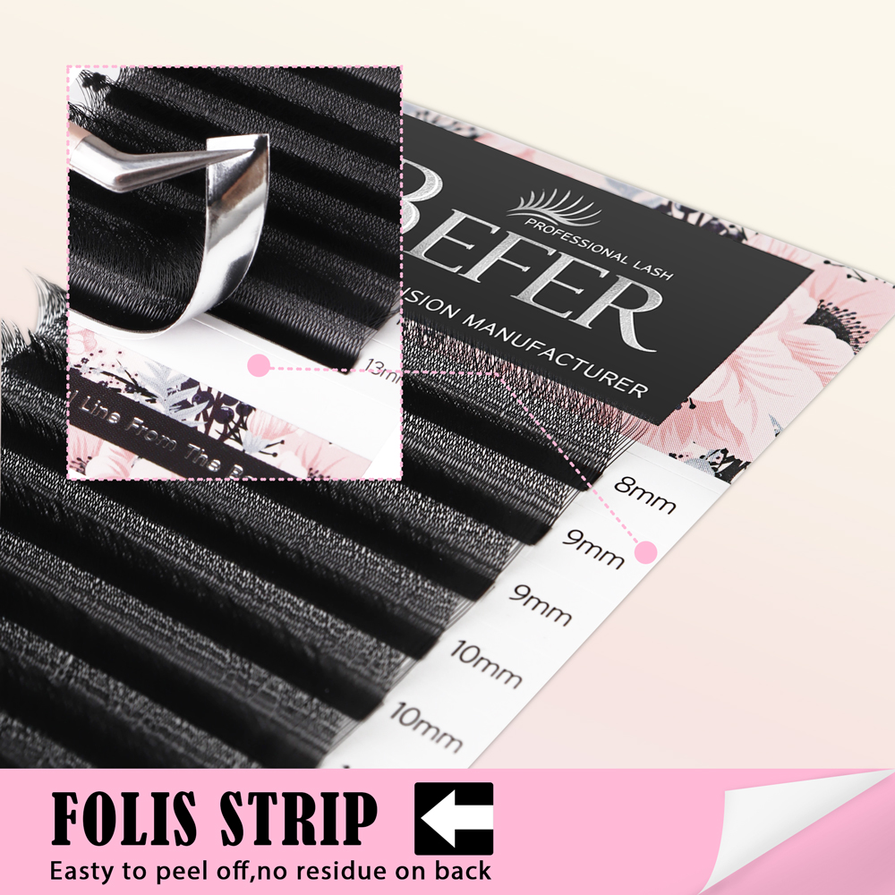 BEFER 4D W Shaped Premade Fans Eyelashes Extensions