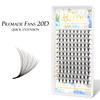 BEFER 20D Premade Fan Lashes Long Sharp Stem Pointy Base Premade Volume Fan 