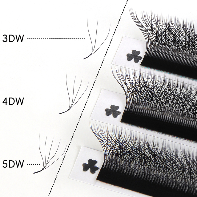 BEFER LU 3D W Shaped Premade Fans Eyelashes Extensions