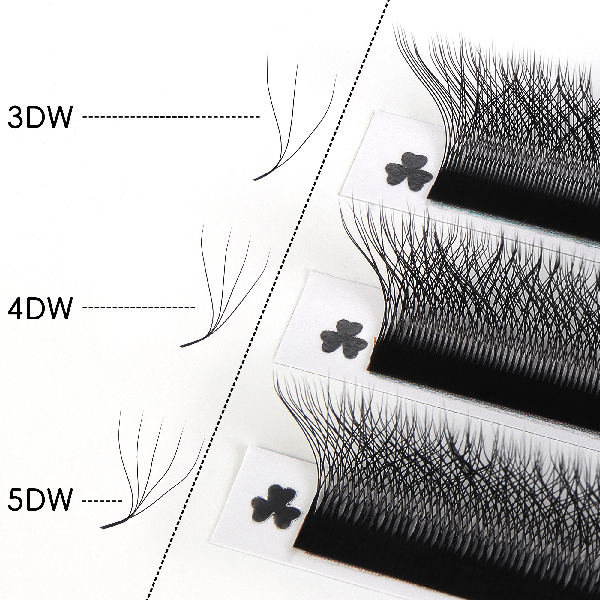 BEFER LU 3D W Shaped Premade Fans Eyelashes Extensions