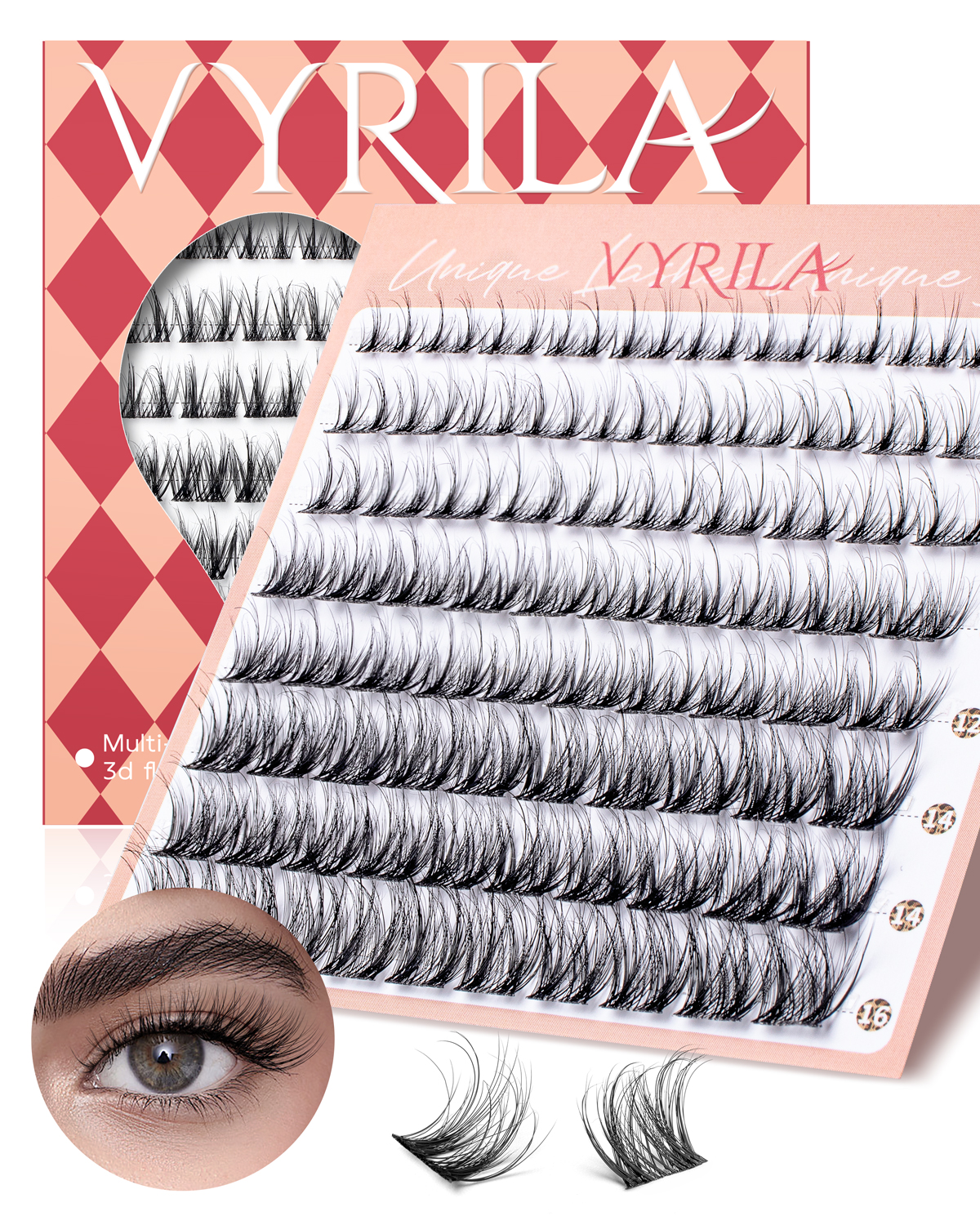 Wispy Lashes Fluffy Eyelashes D Curl Lashes Clusters - Купить пучки ресниц,  ресницы для начинающих, для начинающих Продукт для ресниц на BEFER BEAUTY