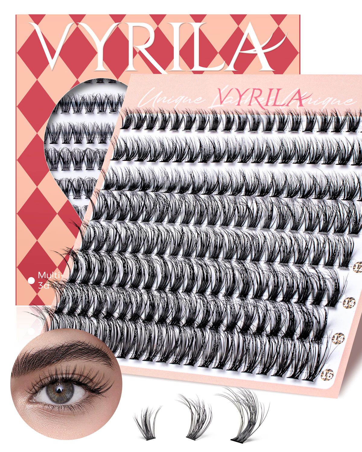 Natural Eyelashes D Curl DIY Individual Lash Clusters