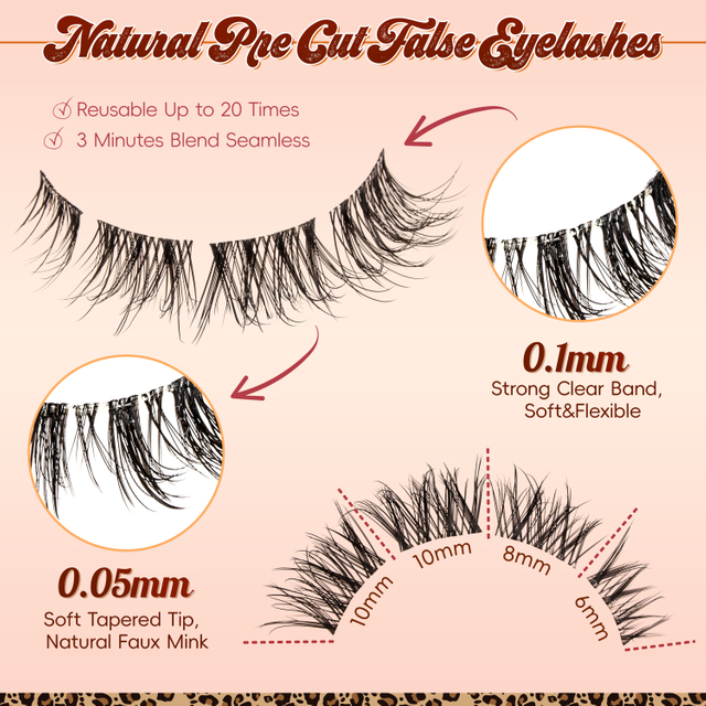 Pre Cut False Eyelashes DIY lash Extensions Lash Clusters