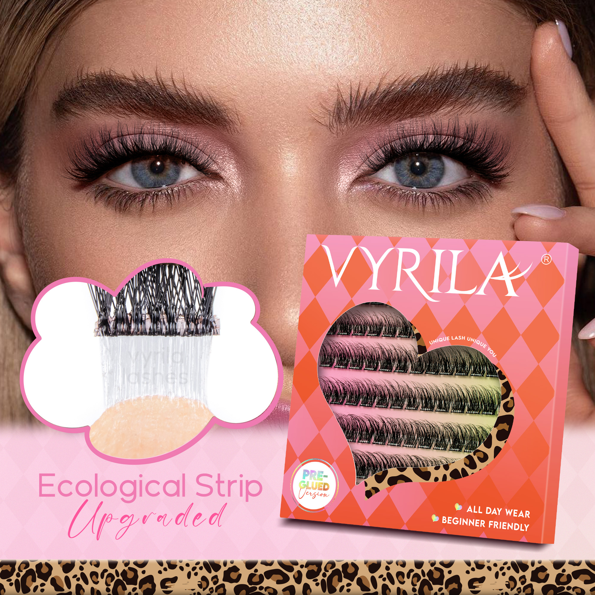 VYRILA Self Adhesive Lash Clusters No Glue Needed DIY Eyelash Extensions Portable Pre Glued-Muse Lashes