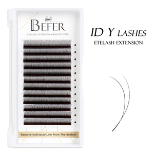 BEFER 2D Y Single Tip Eyelash Extension Smaller Spacing 2D W Shape Eyelash Extension Narrow 2D Lashes