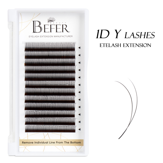 BEFER 2D Y Single Tip Eyelash Extension Smaller Spacing 2D W Shape Eyelash Extension Narrow 2D Lashes