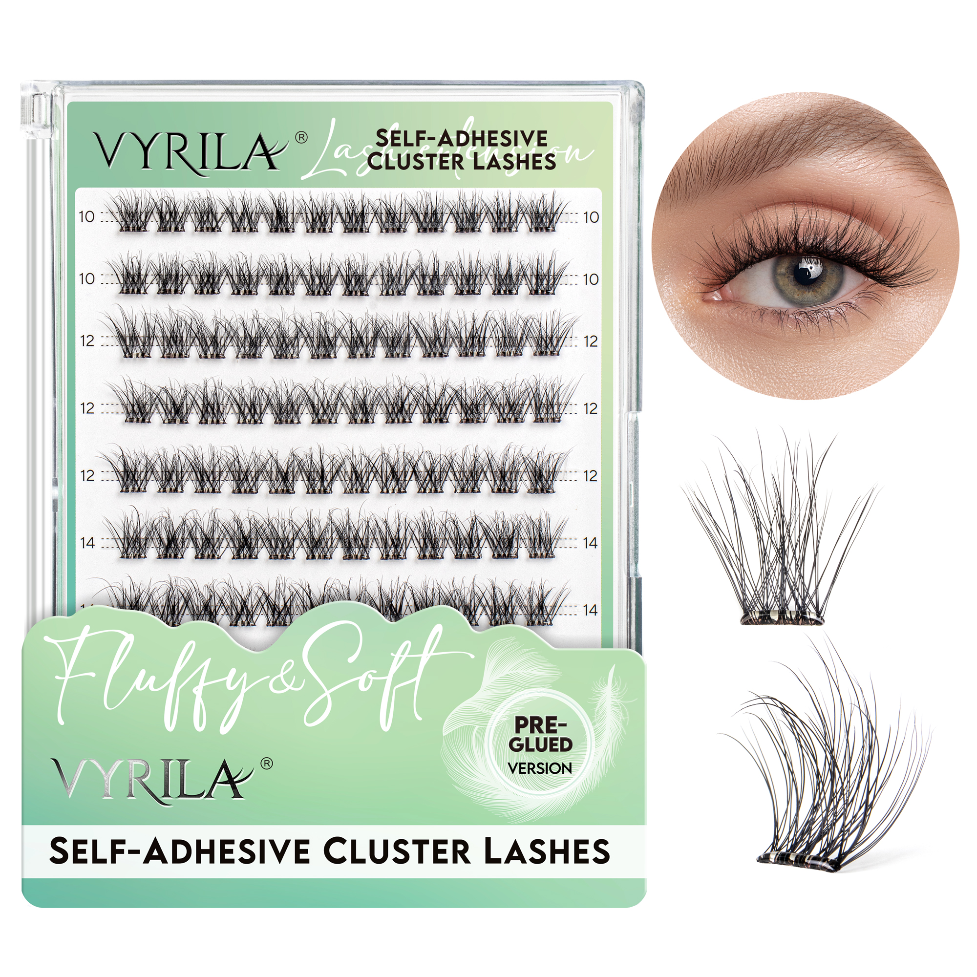 VYRILA Self Adhesive Lash Clusters No Glue Needed DIY Eyelash Extensions