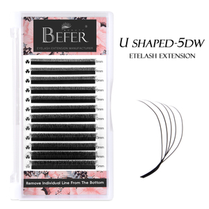 BEFER U Shape 4D W Eyelashes Premade Fans Eyelashes Extensions
