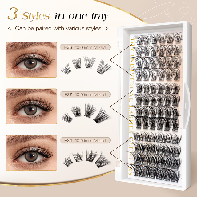 DIY Individual Lashes Mixed Eyelash Natural Lash Clusters Wholesale