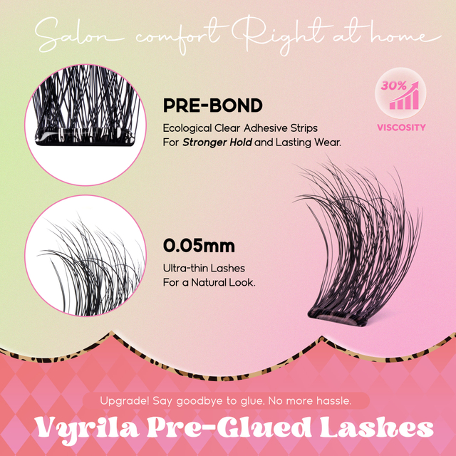 VYRILA Self Adhesive Lash Clusters No Glue Needed DIY Eyelash Extensions Portable Pre Glued-Muse Lashes