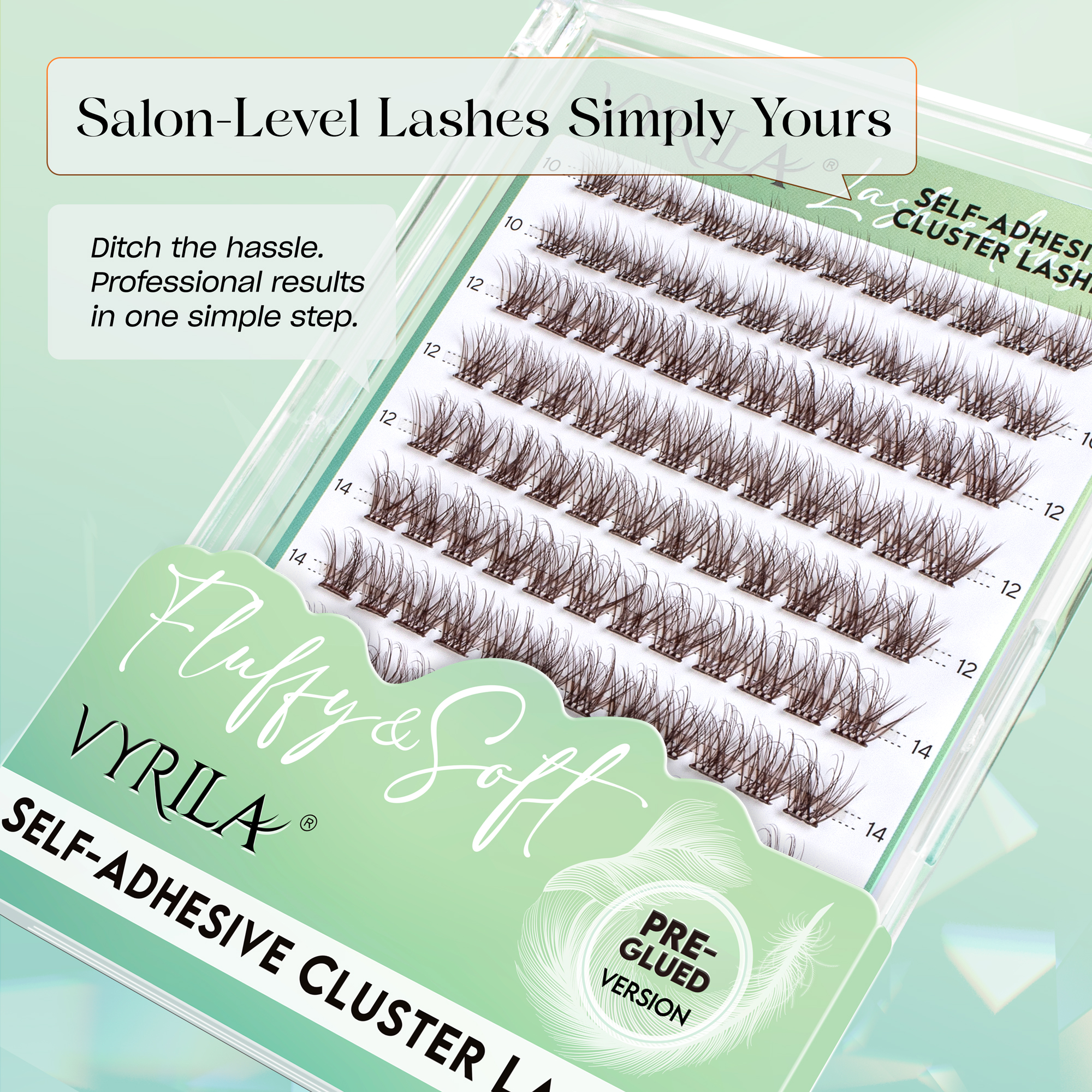 VYRILA Self Adhesive Lash Clusters Brown Colour lash clusters No Glue Needed DIY Eyelash Extensions Pre Glued-Hush