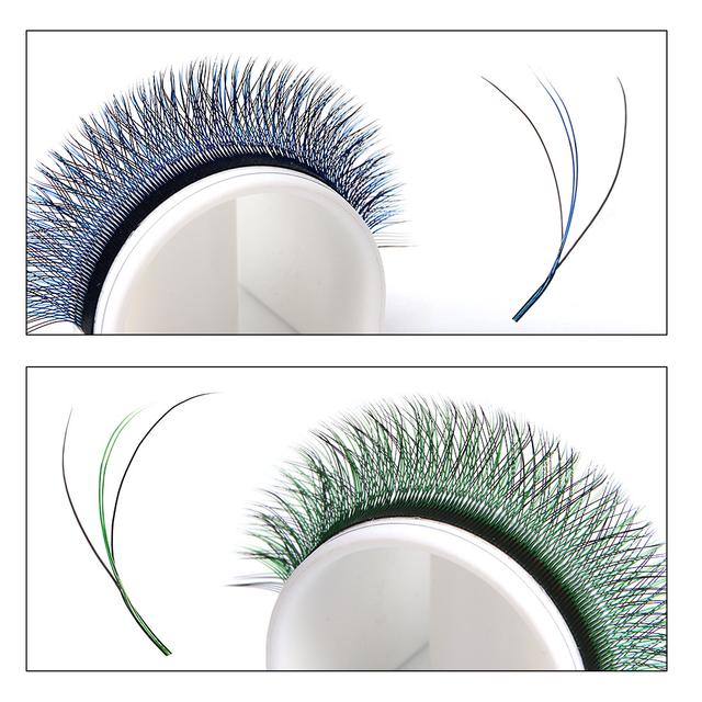 BEFER Green W Shaped Bloom 3D Automatic Flowering Premade Fans Eyelashes