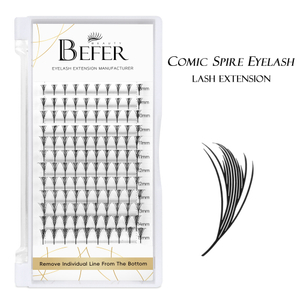 BEFER Comic Spire Eyelashes Pteris Automatic Flowering Premade Fans Eyelashes
