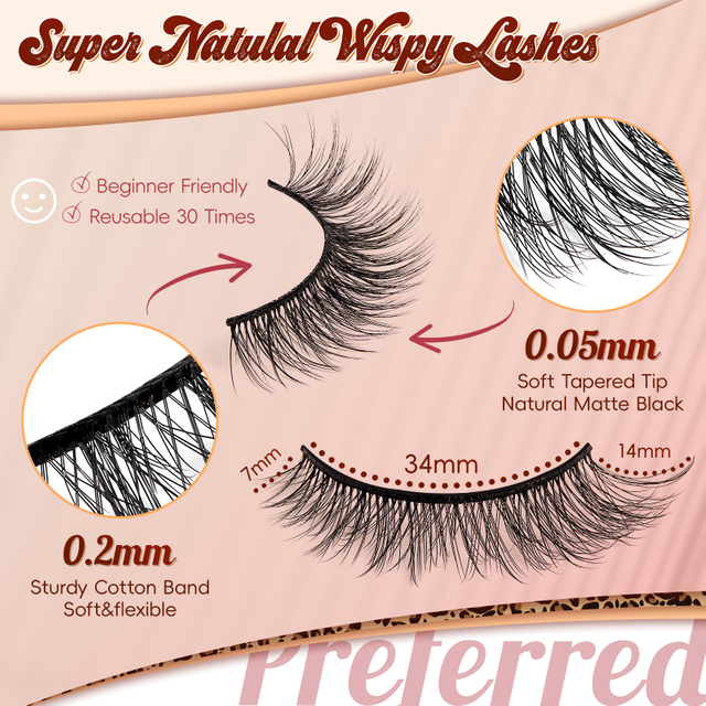 Natural Lashes Strip Lashes 5 pairs Eyelashes False Eyelashes