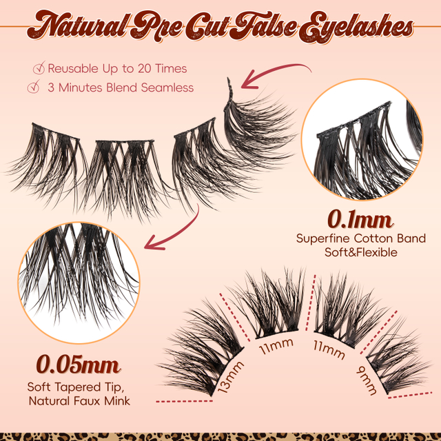 DIY Eyelash Extension Natural Individual Lashes Cluster