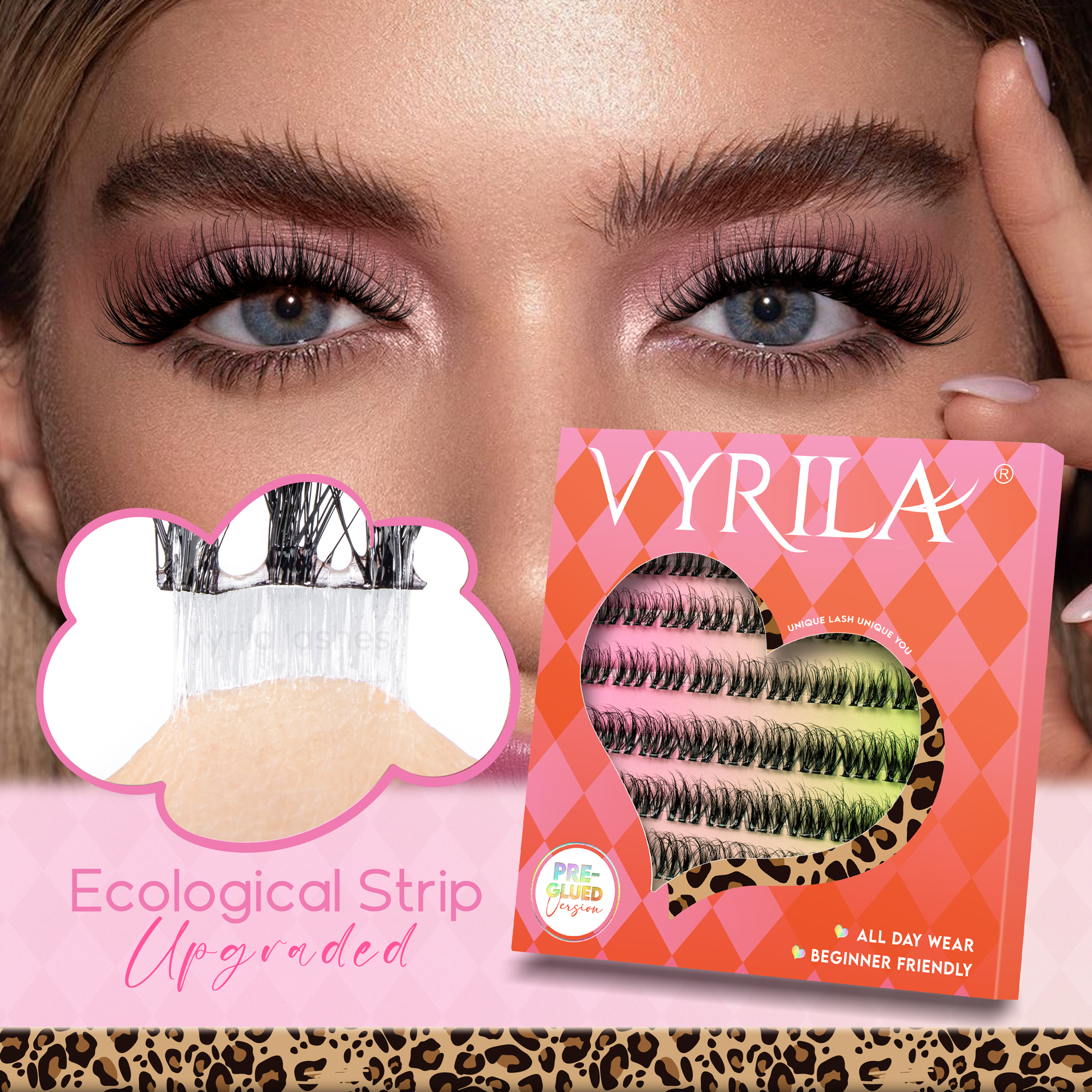 VYRILA Self Adhesive Lash Clusters No Glue Needed DIY Eyelash Extensions Portable Pre Glued-Soul Lashes