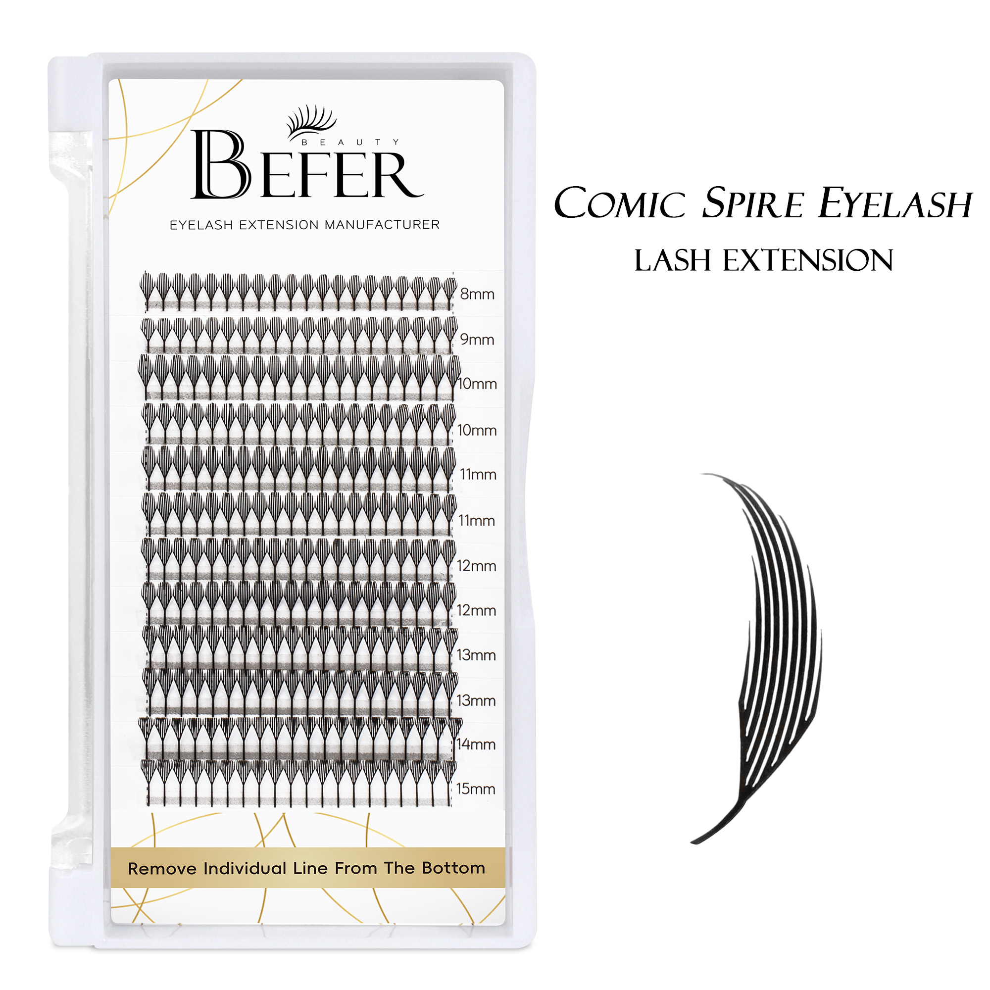 BEFER Comic Spire Eyelashes Automatic Flowering Premade Fans Eyelashes