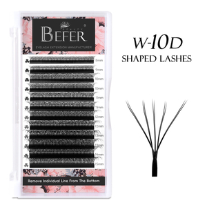 BEFER W 10D Shaped Premade Fans Eyelashes Extensions