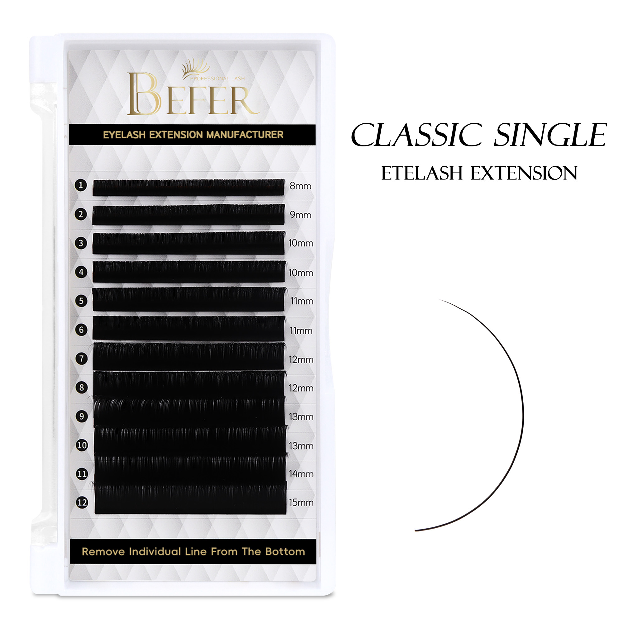 Classic Individual Lashes Extensions Black Professional Soft Natural Silk False Eyelashes