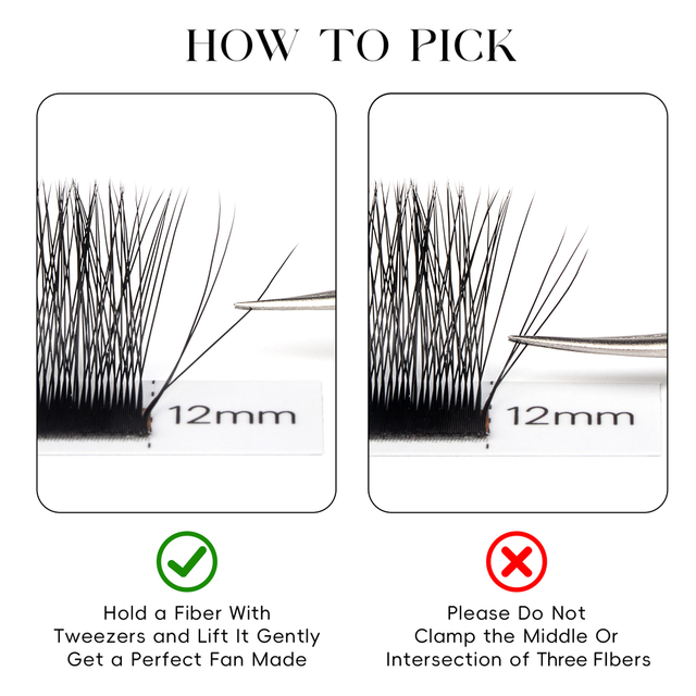 BEFER Narrow 3D W Shape Eyelash Premade Fans Eyelashes Extensions Smaller Opening 3D Lashes