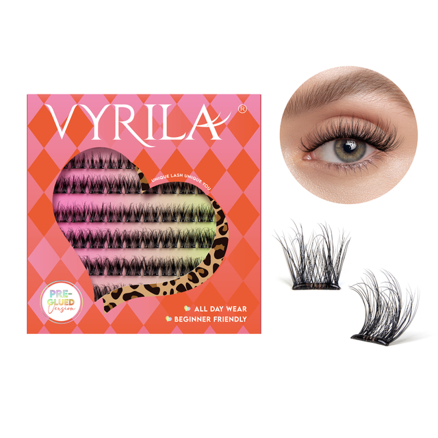 VYRILA Self Adhesive Lash Clusters No Glue Needed DIY Eyelash Extensions Portable Pre Glued-Joy Lashes