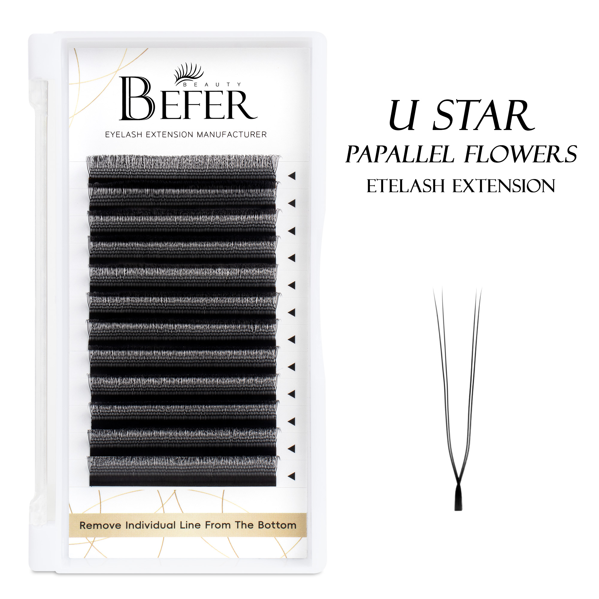 BEFER U Shape YY Lashes U YY Lash U Lash Shape Eyelashes Extensions Shaped Bloom