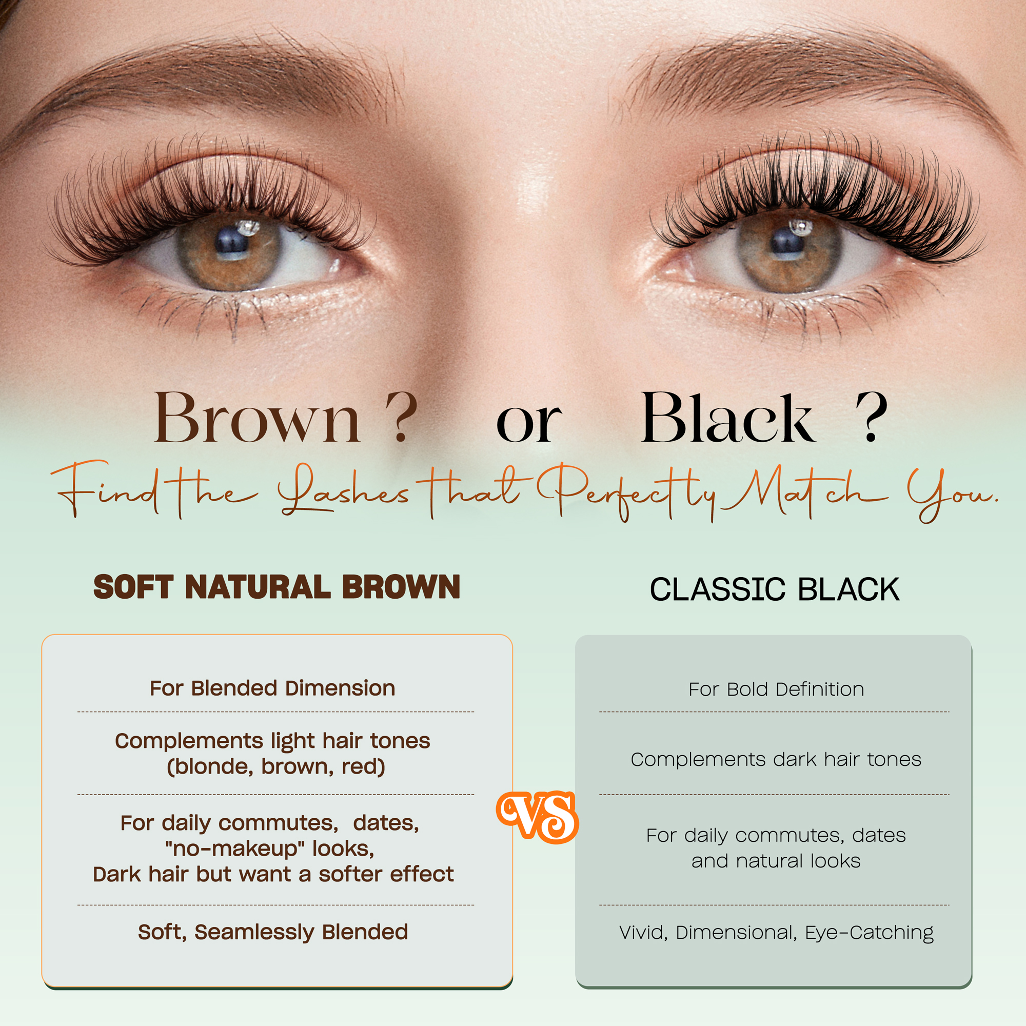 VYRILA Self Adhesive Lash Clusters Brown Colour lash clusters No Glue Needed DIY Eyelash Extensions Pre Glued-Soul