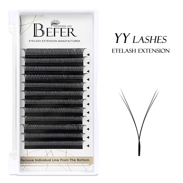 BEFER YY Shape Eyelashes Extensions Brazilian Premade Volume Fan Eyelashes Extension
